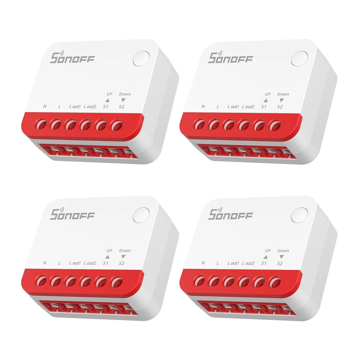 SONOFF Zigbee Smart Roller Shutter Switch, MINI-ZBRBS, dimensioni mini, controllo percentuale, ripetitore Zigbee, supporto Alexa/Google Assistant/Home Assistant, cavo neutro, confezione da 4