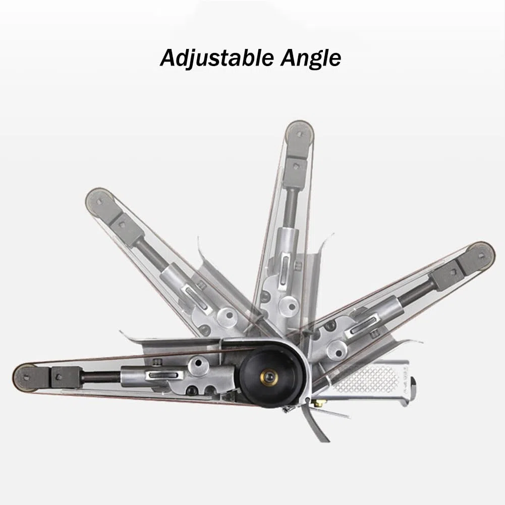 Mini levigatrice a nastro pneumatica, strumento per smerigliatrice angolare portatile per levigatura in legno e metallo (520 x 20 mm)