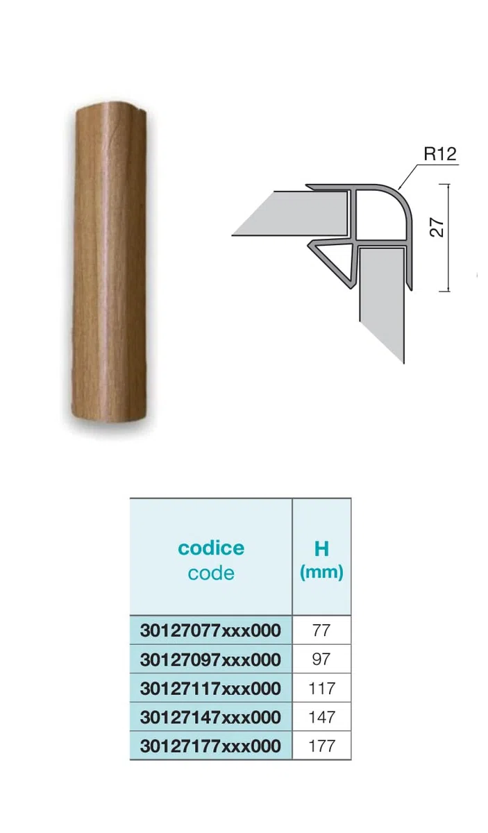 AERREGI KIT ZOCCOLO NOCE CHIARO PER CUCINA BATTISCOPA ALTEZZA 10, 12 E 15 CENTIMETRI | ZOCCOLI 5 METRI CON ACCESSORI PER UNIONE E KIT GANCI | KIT ZOCCOLATURA N. CHIARO (4, Noce Chiaro, H120 mm)