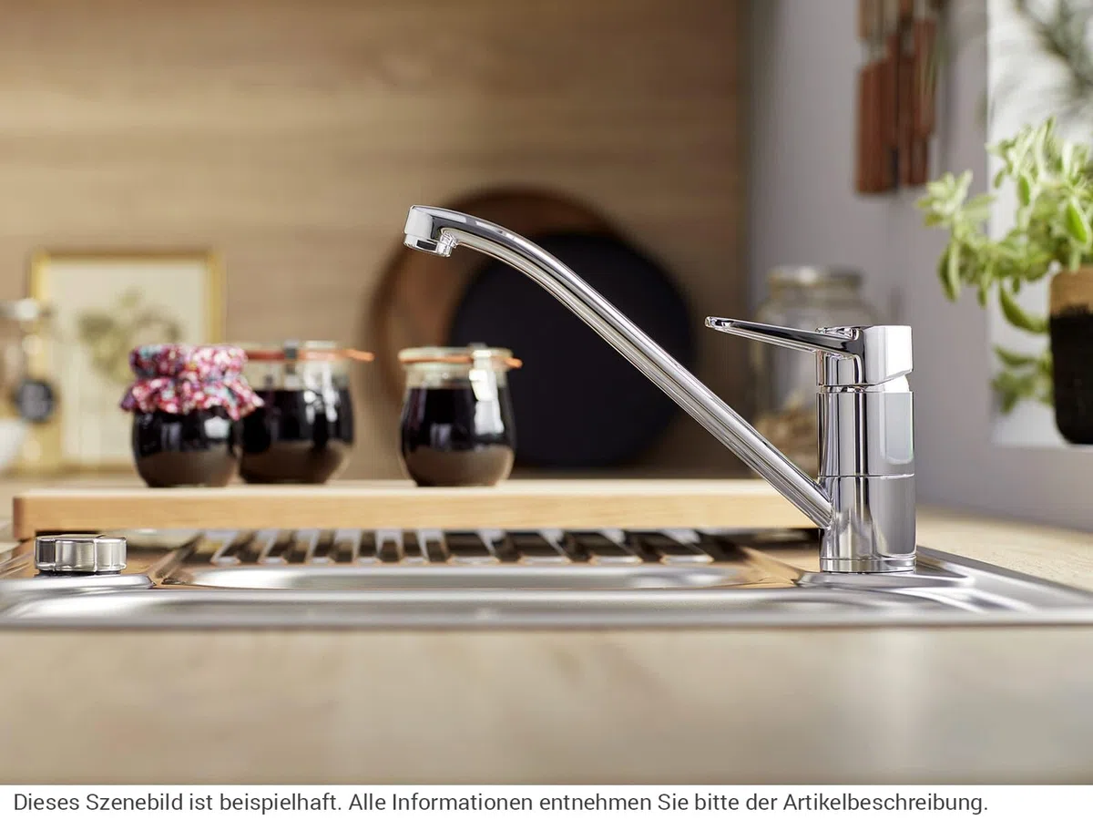 BLANCO WEGA II | Rubinetto da cucina cromato | alta pressione | antiriflusso | cartuccia in ceramica | qualità sicura dell'acqua e risparmio idrico | [4,8 x 25,2 x 18,5 cm)