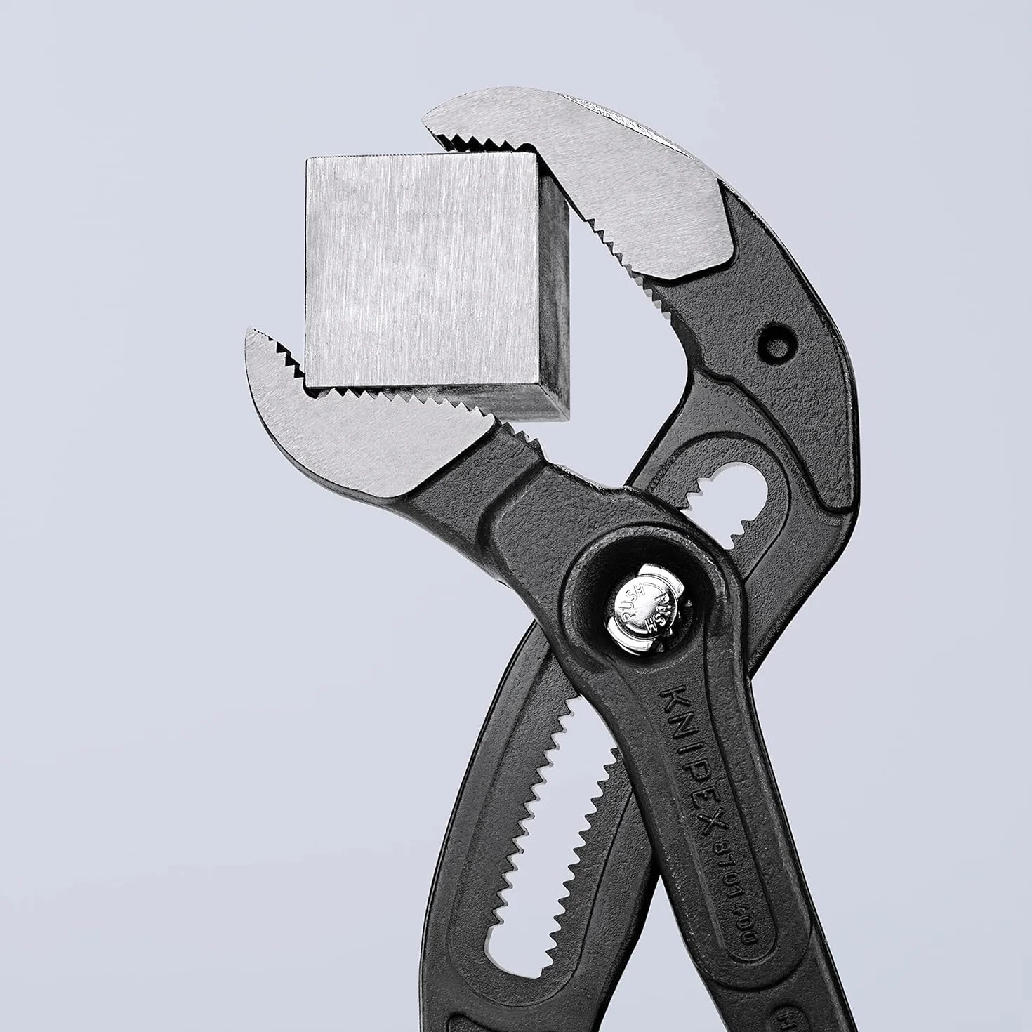 KNIPEX Cobra XL Pinza regolabile per tubi e dadi in confezione Self-service bonderizzata grigia Rivestiti in resina sintetica, 87 01 400 SB