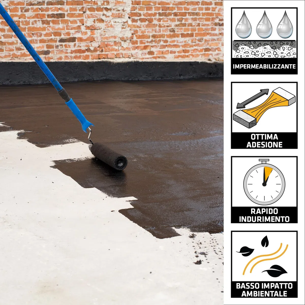 SIKA - Membrana bituminosa liquiva - Sikalastic Black, Nero - Protezione forte e flessibile per muri contro terra - Facile da applicare con pennello o rullo - 5kg