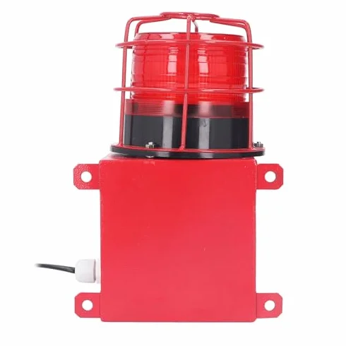 Allarme Sonoro Industriale da 115 DB Protezione IP65 Strobo a LED Montaggio a Parete Luce Stroboscopica di Emergenza Allarme Esterno Adatto per Cantieri Minerari (Spina europea