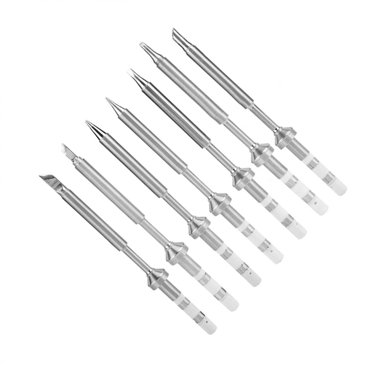 Set 7 Punte Saldatura TS100 in Acciaio Inossidabile per Stazione Portatile, Riparazioni Elettroniche di Qualite