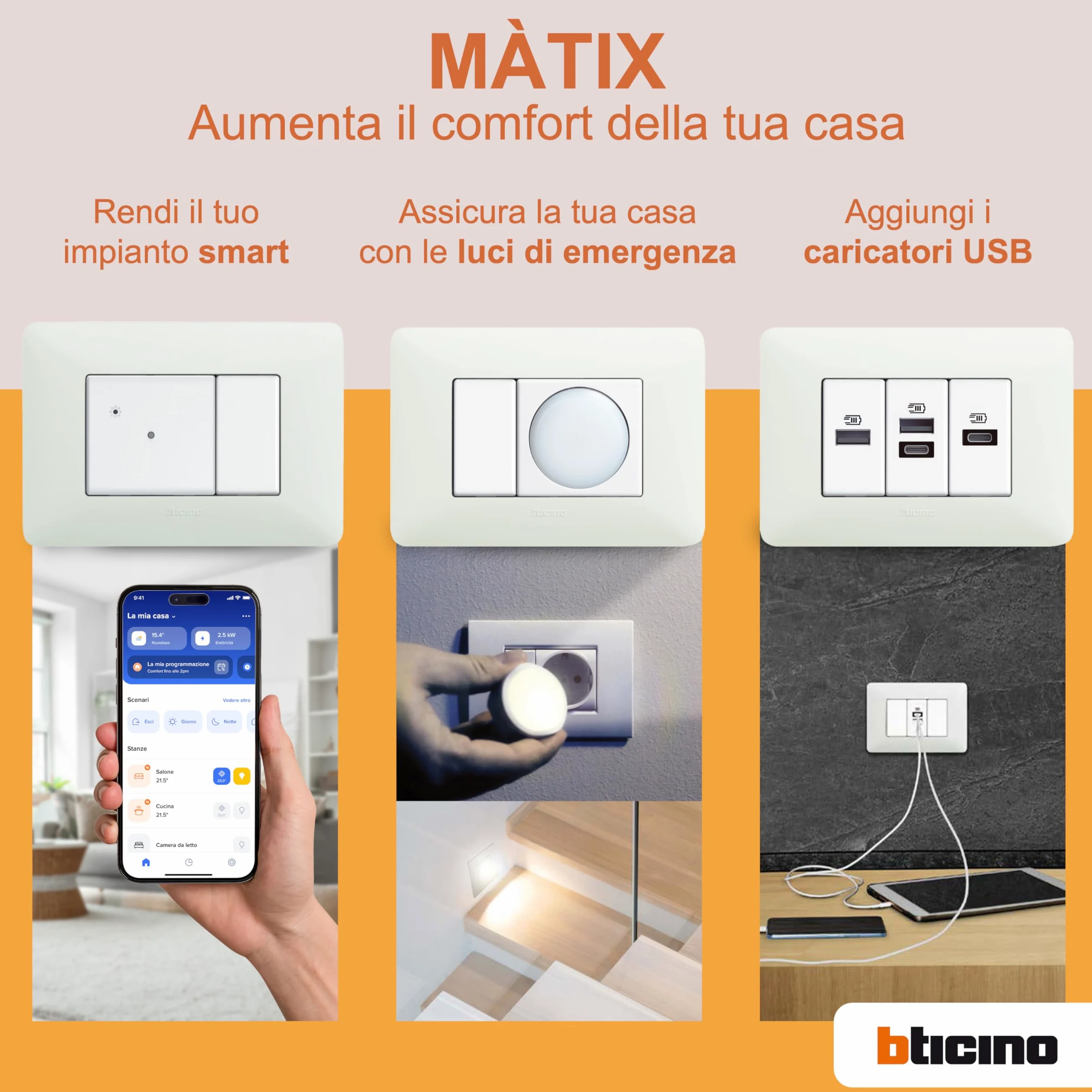 Bticino ASTAM5180 Presa Bipasso Standard Italia, Kit 10 Pezzi, Colore Bianco