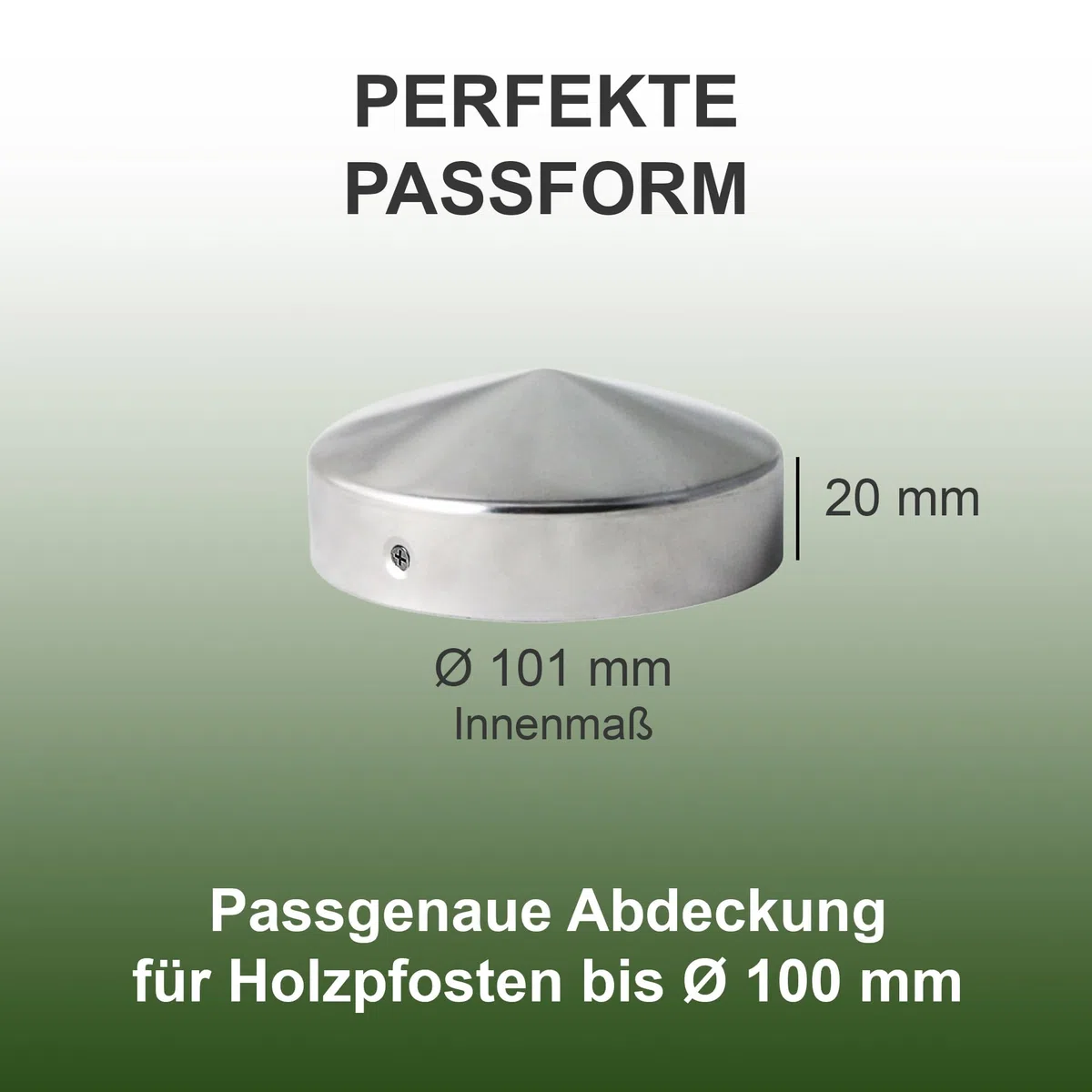 H2i - 10 tappi rotondi per pali di recinzione, zincati, rotondi, dimensioni: Ø 101 mm/Ø 121 mm (Ø 101 mm)