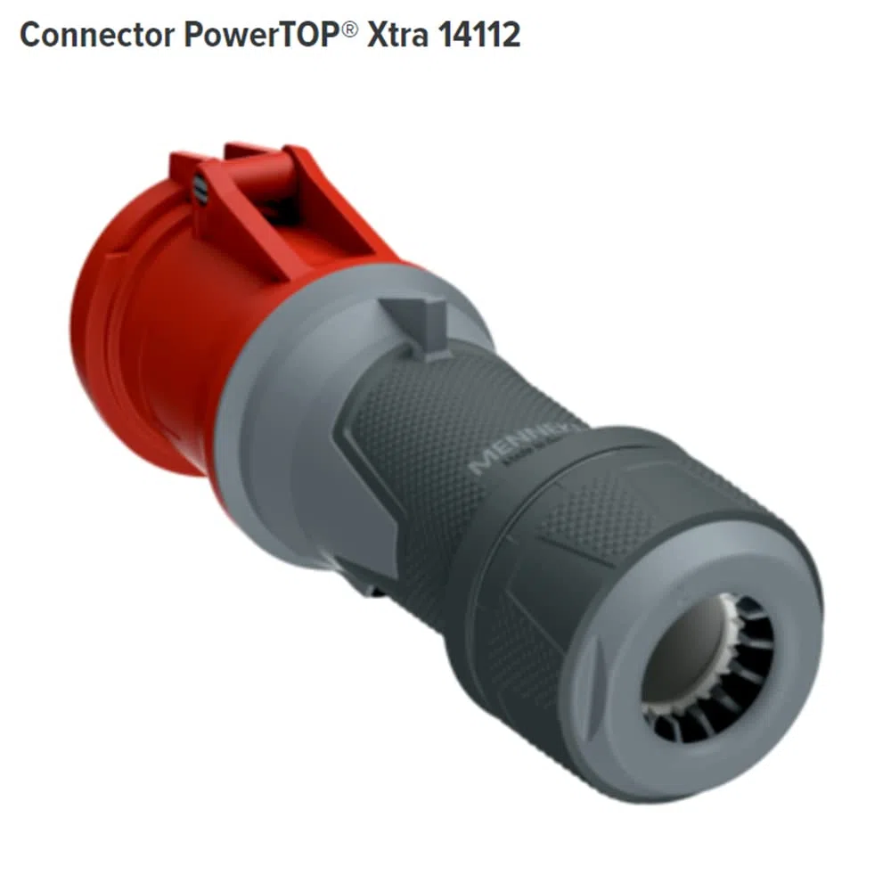 Mennekes 101300054 Prolongadores Power top Xtra, prese CEE, 400 V, 50 – 60 Hz, 63 A, poli, IP 44 gradi protezione, rosso