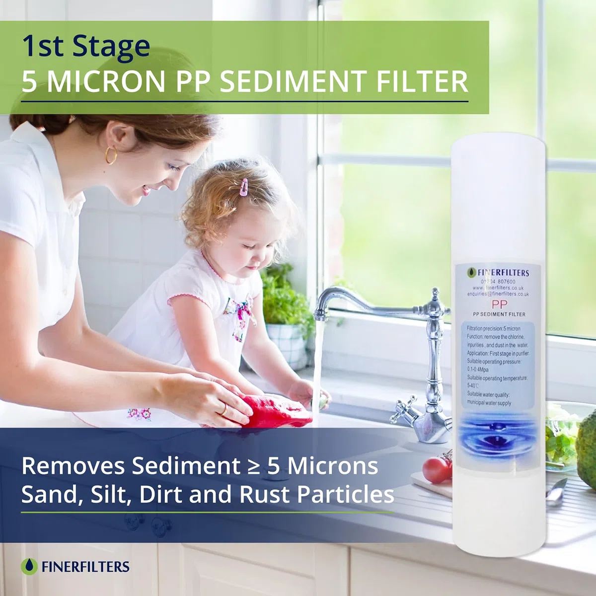 Finerfilters - Filtri di ricambio per osmosi inversa, uso domestico, membrana da 50 GPD, 6 pezzi
