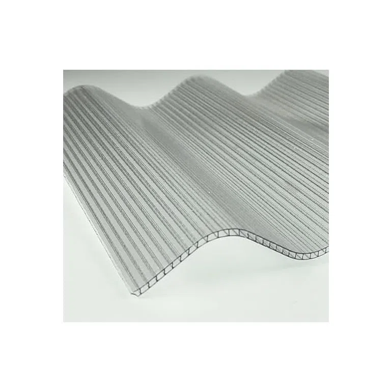 Lastra corrugata 177/51 policarbonato alveolare trasparente spessore 6 mm 200x92 cm