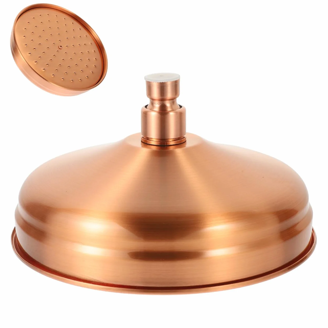 Angoily Soffione Doccia in Rame Antico 8 Pollici Rotondo a Pioggia Con Getti in Silicone Soffione Da Soffitto Per Bagno Facile Installazione E Design Vintage Per Esperienza Relax