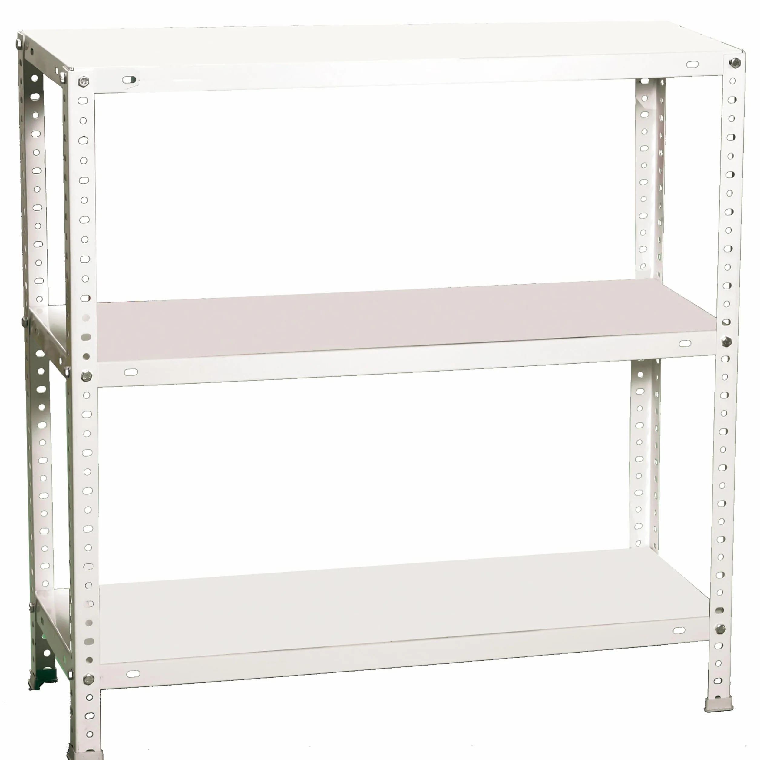 Simon Rack Scaffale Metallo Garage e 3 Ripiani, Capacità di Carico 100 kg e Punto di Flessione, 1000x800x300 mm, Metallo, Scaffalatura per Garage, Bianco - Comfort