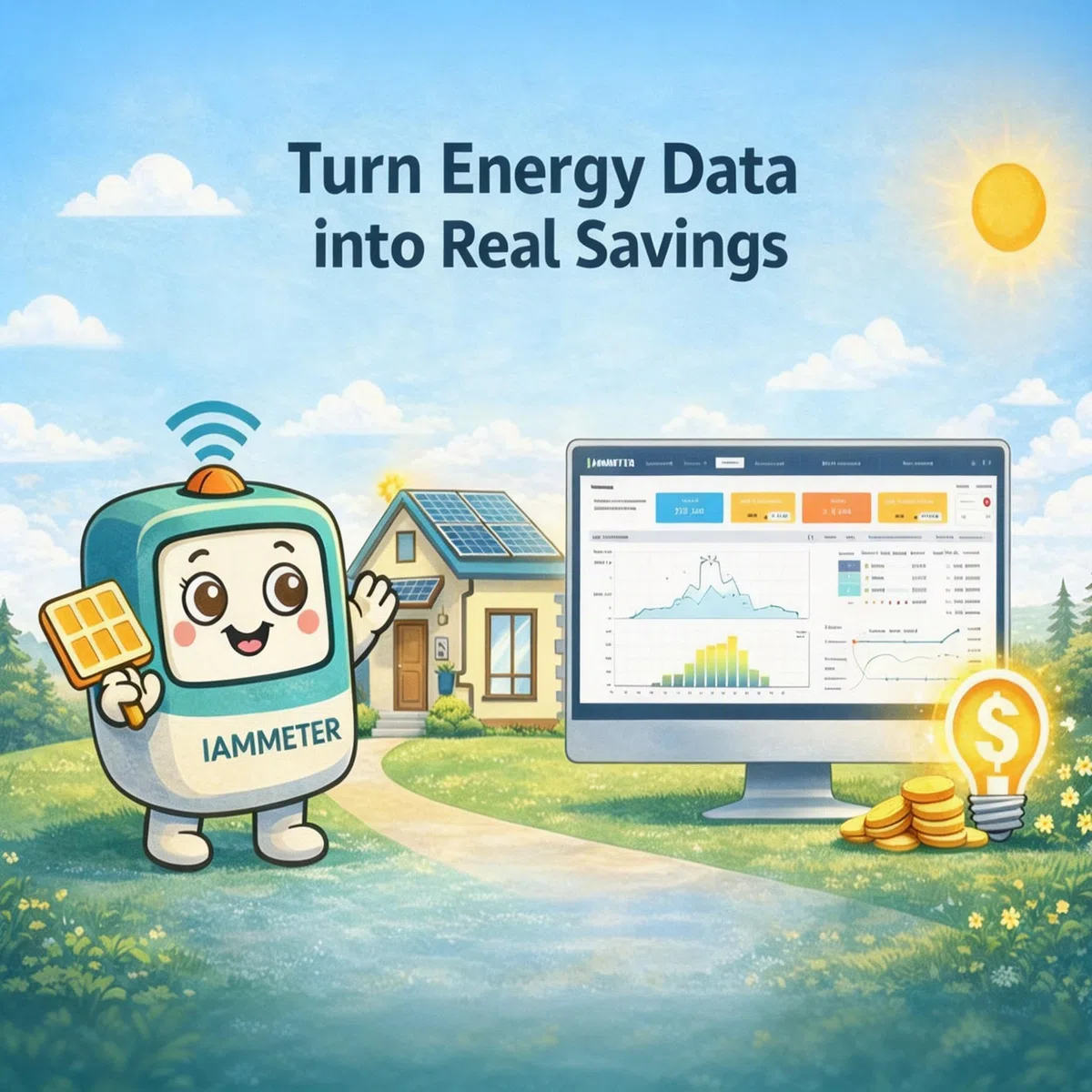 WEM3050T Contatore di energia WiFi trifase/fase divisa/1 fase, trasformatori di corrente split-core da 150A, monitoraggio della potenza in tempo reale, tracciamento dell'energia solare PV e