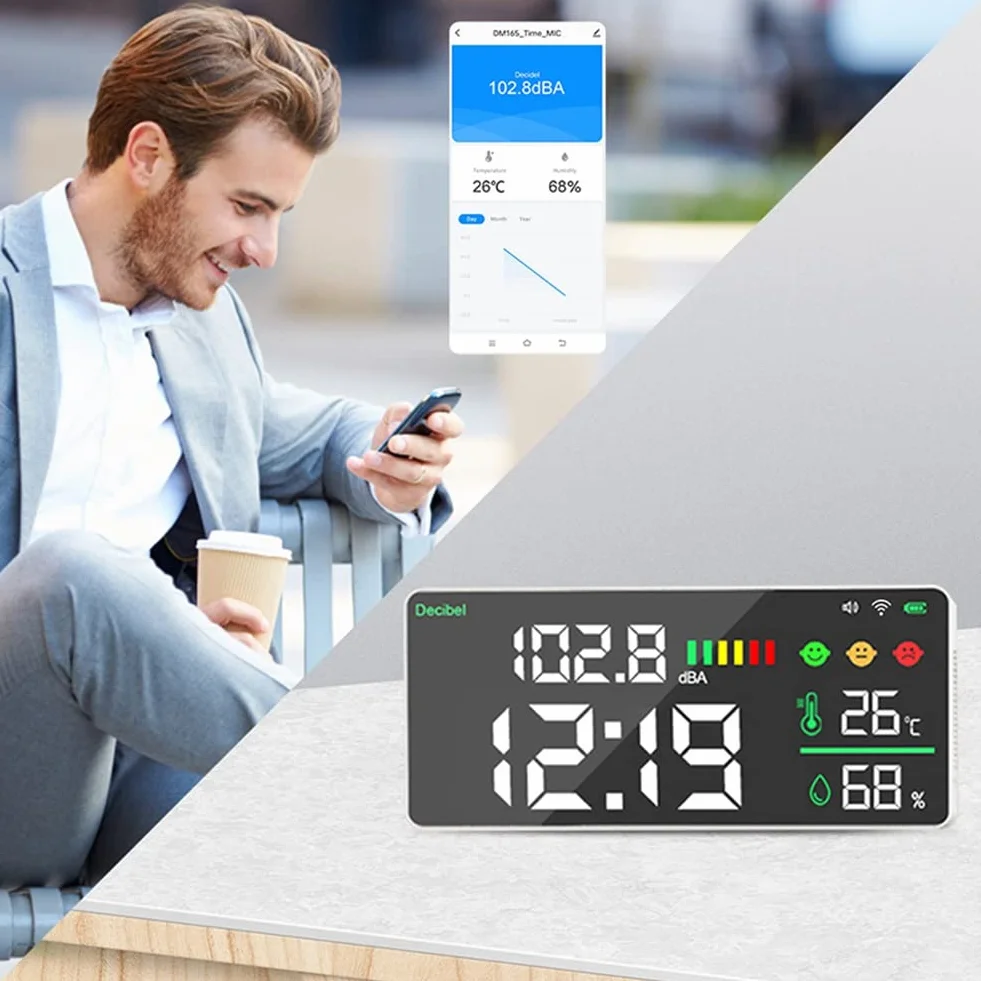 TUYA WiFi Digitale Decibel Sound Meter Parete Intelligente Rumore Tester Decibel Meter Decibel Meter