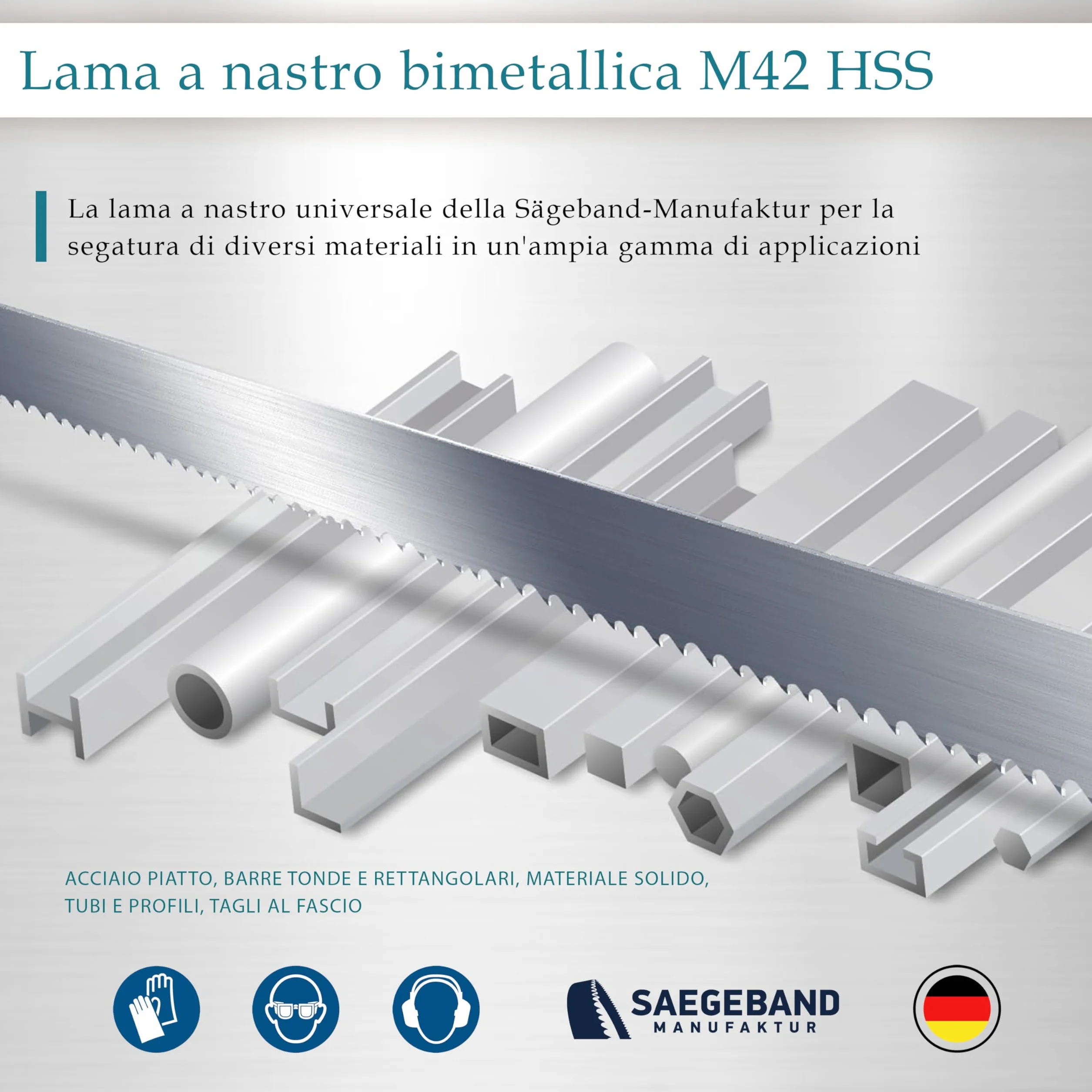 5x lame a nastro M42 HSS bimetalliche Premium 1440 x 13 x 0,65 mm con 10/14 denti per pollice (TPI) - per taglio di metallo, acciaio, alluminio, metalli non ferrosi e leghe leggere