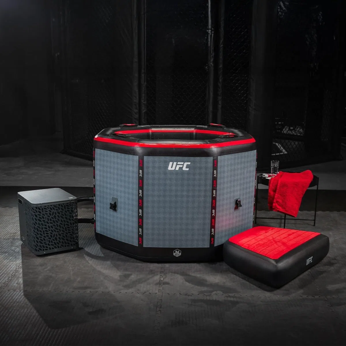 N NETSPA Pack Chiller 3-40°C 3kw Ice Bath Octagon UFC (SP-UFC250-CK3) - Bagno Freddo Dropstitch Terapia Freddo Nuova Generazione - 130 x 90 cm - 1 Persona 357 L