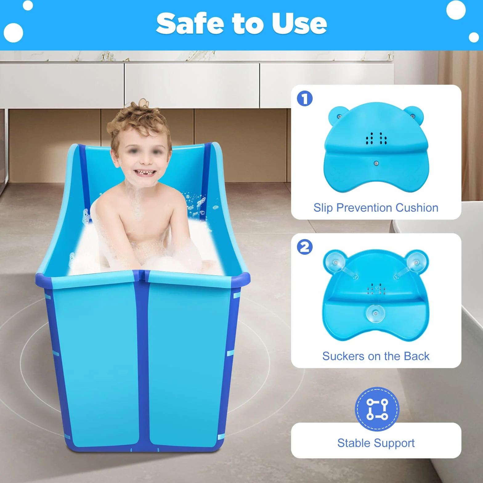 Vasca da bagno pieghevole da 100 cm, per adulti, sauna, bagno per bambini, con copertura rimovibile, per bagno, balcone e doccia