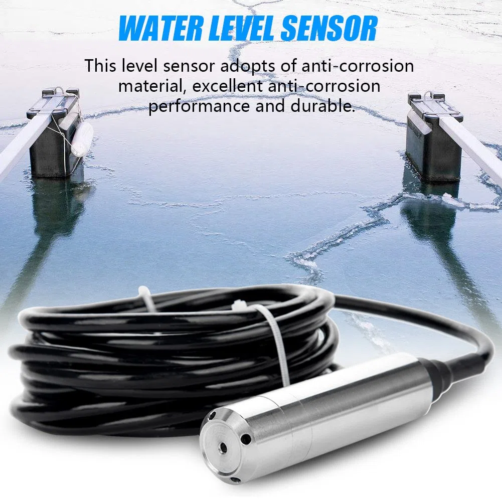 DC 24V 4-20mA Trasmettitore Sensore Acqua Liquido Livello Jet per Rilevare Profondità Gamma 0-5m