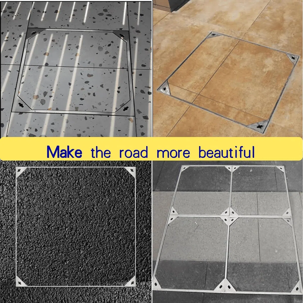 Chiusino a Scomparsa in Acciaio Inox 440x440 mm Luce Netta, Classe B125 Carico Pesante Coperchio Pozzetto con Telaio, Botola Ispezione Pavimentabile per Vialetti, Totale 500x500x50 mm