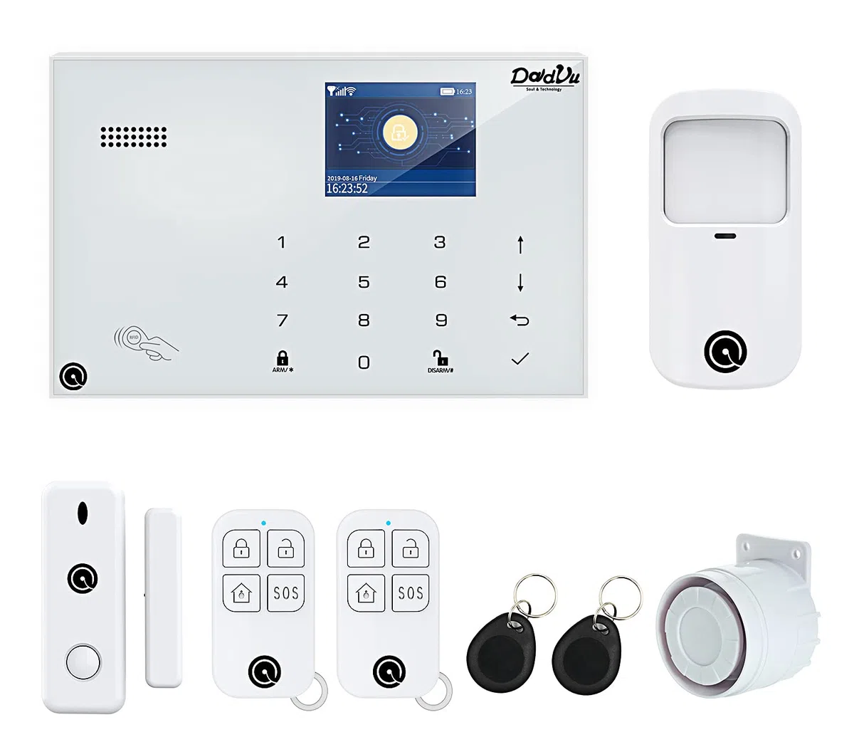 DadVu Allarme Casa senza fili DV-1A3G V3, Combinatore Telefonico 4G, 99 zone wireless e 3 Filari
