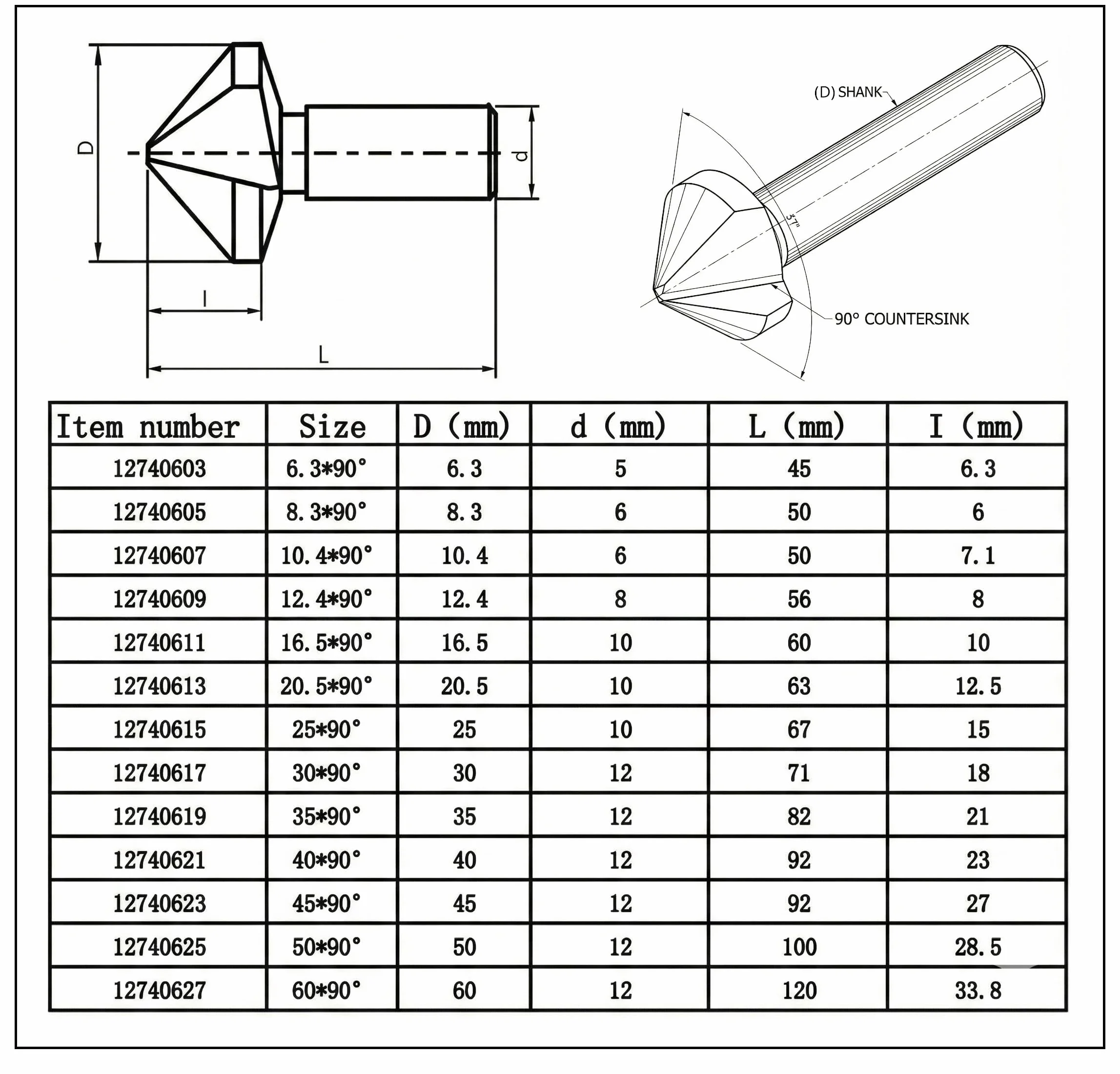KATSU Svasatori per Legno Metallo, HSS 6542 Punta da Trapano Svasata 90 Gradi 60mm 3 Taglienti per Smussatura per Legno Acciaio Metallo Macchine Utensili, Fresa per Posizionamento 12740627