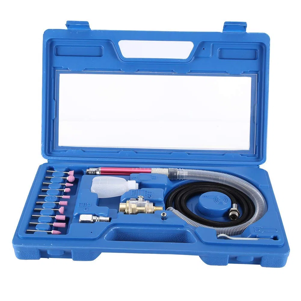 Kit Smerigliatrice Pneumatica 19Pcs, Penna Pneumatica 54000rpm per Lucidatura a Mano, Incisione e Angolo - Strumento Aria
