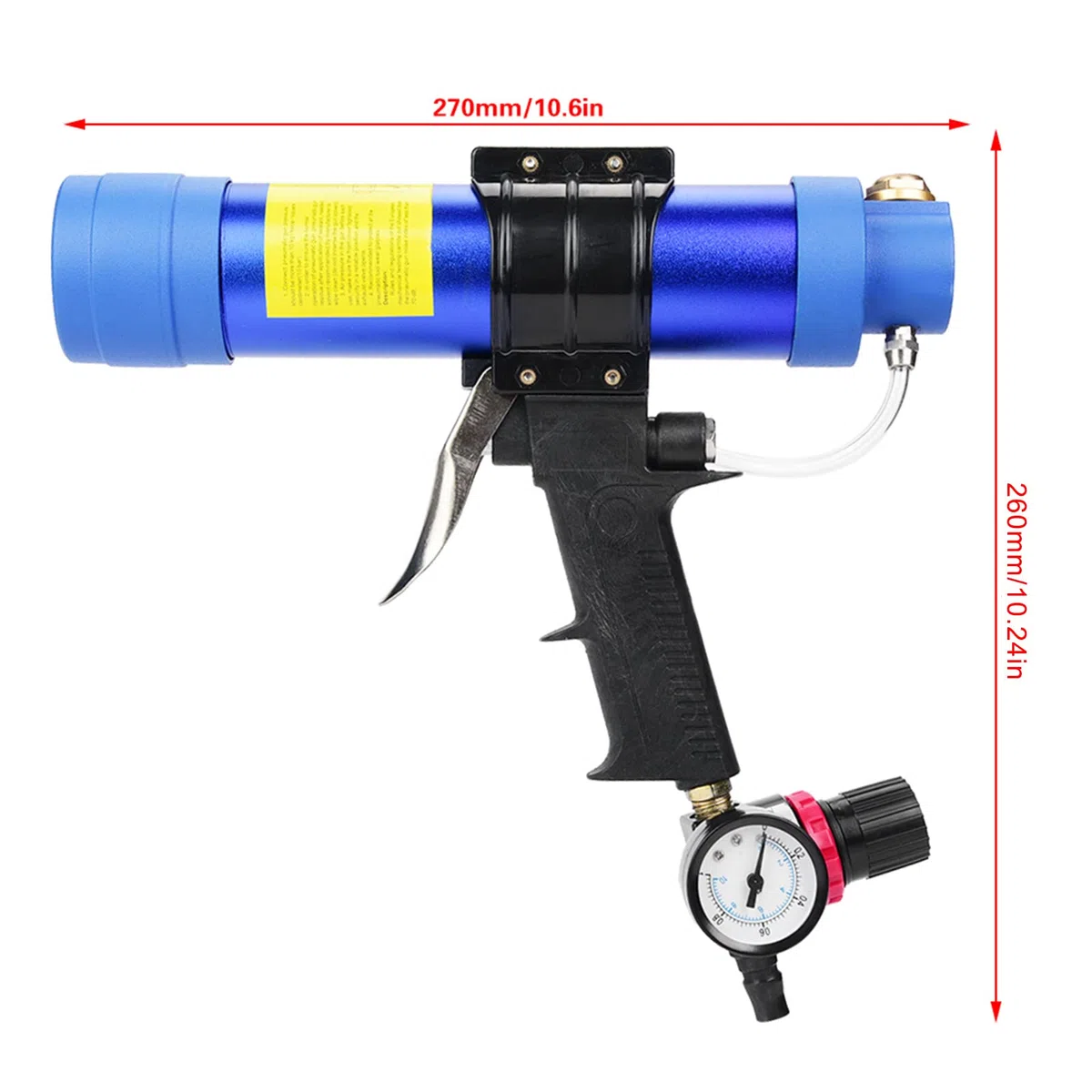 Pistola per Cartucce Ad Aria Compressa, Pistola Pneumatica per Silicone, Pressa per Cartucce, Siringa per Silicone con Valvola di Controllo della Pressione Dell'aria, per Cartucce