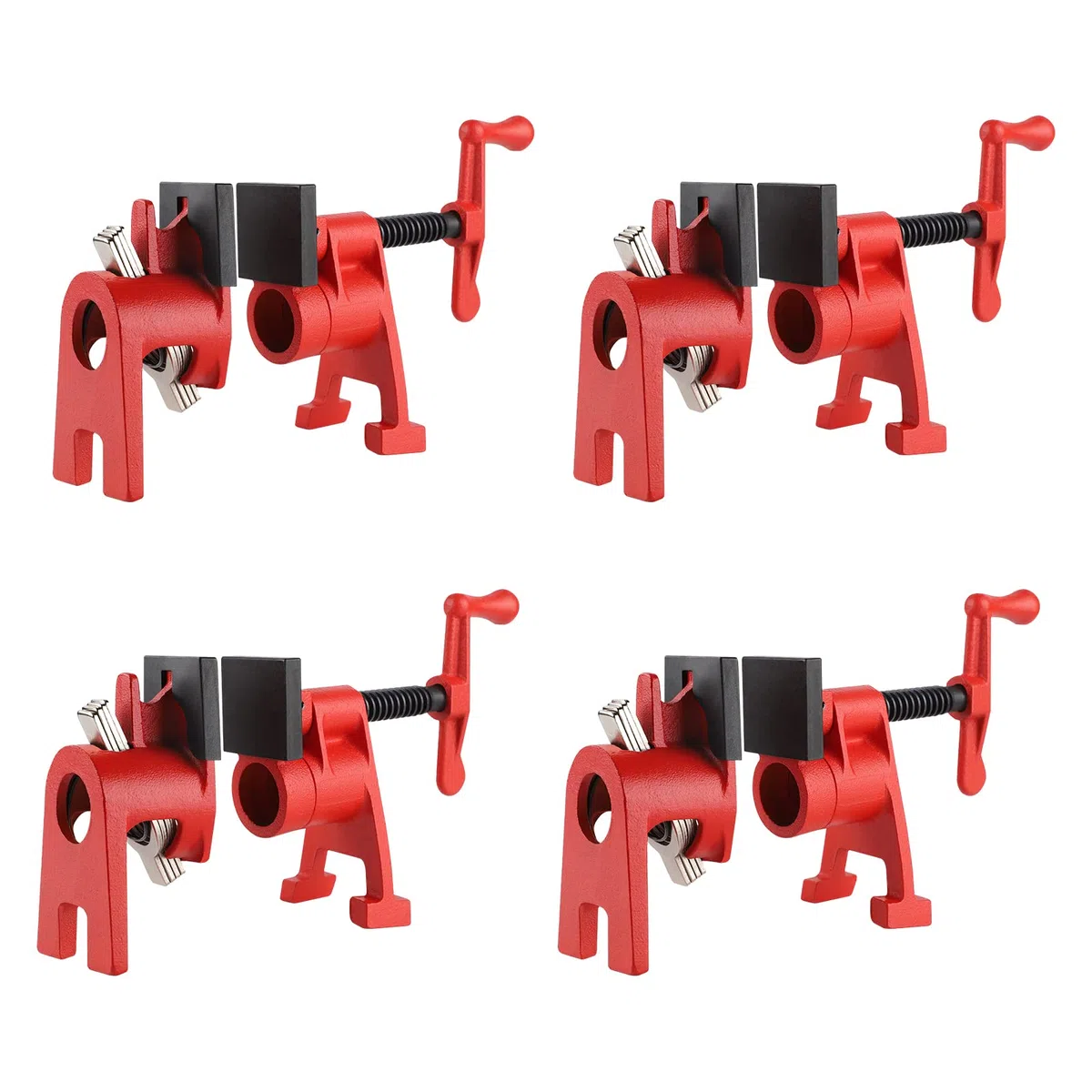 4Pezzo Morsetto a Vite per Tubi, 3/4" Morsetti per Tubi di Legno, Morsetti a Sgancio Rapido Clamp Wood, 26,5mm Morsa a Vite Tubo con Morsetto a H, Tubi di Legno Morsa a Vite(Opaco)