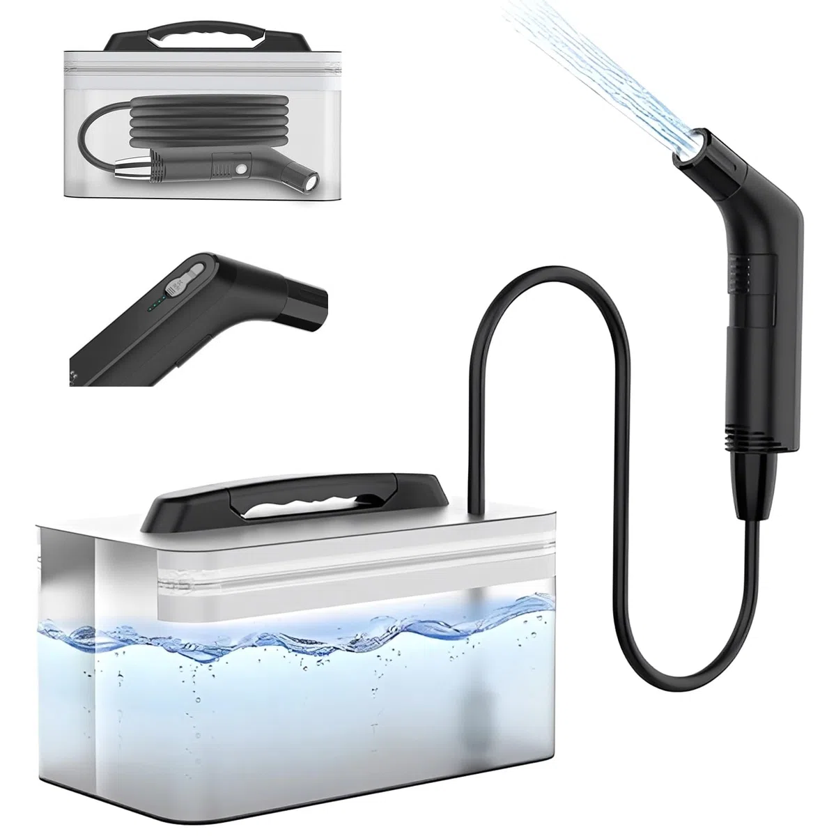 Bidet Portatile,Bidet Elettrico,Spruzzatore Portatile per Bidet,Doccia Portatile Campeggio,2.3L,Può Essere ricaricato,Campeggio,Doccia Unisex Adulto