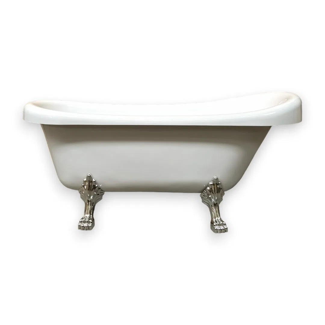 VASCA EPOCA STILE RETRÓ MODELLO MARGHERITA ELISABETTIANA VINTAGE PIEDINI CROMATI ARGENTO BAGNO