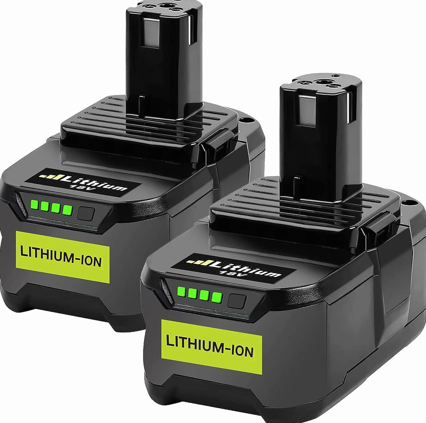 KUNLUN 2 Pezzi 18V 5.5Ah P108 Batteria di Ricambio Agli Ioni di Litio per Ryobi ONE+18V RB18L50 RB18L40 RB18L25 BPL-1815 BPL-1820G BPL18151 BPL1820 P104 P105 P107 P108, con Indicatore LED