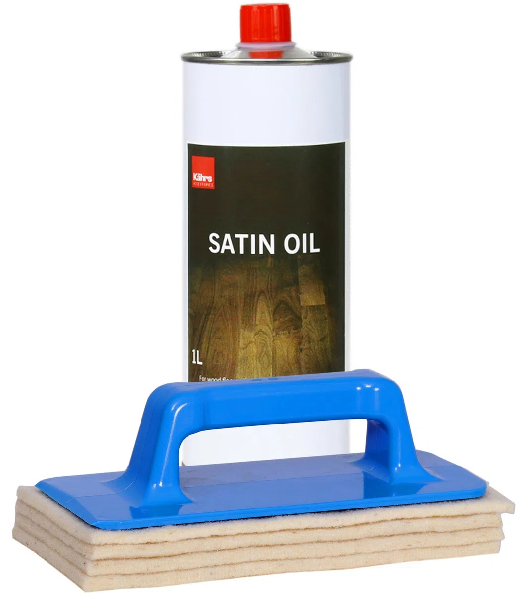 Kährs Satin Olio 1lt con mano Pad titolare Pro – Set Parquet nachoelen incluso 4 x Pecora Wollpad -