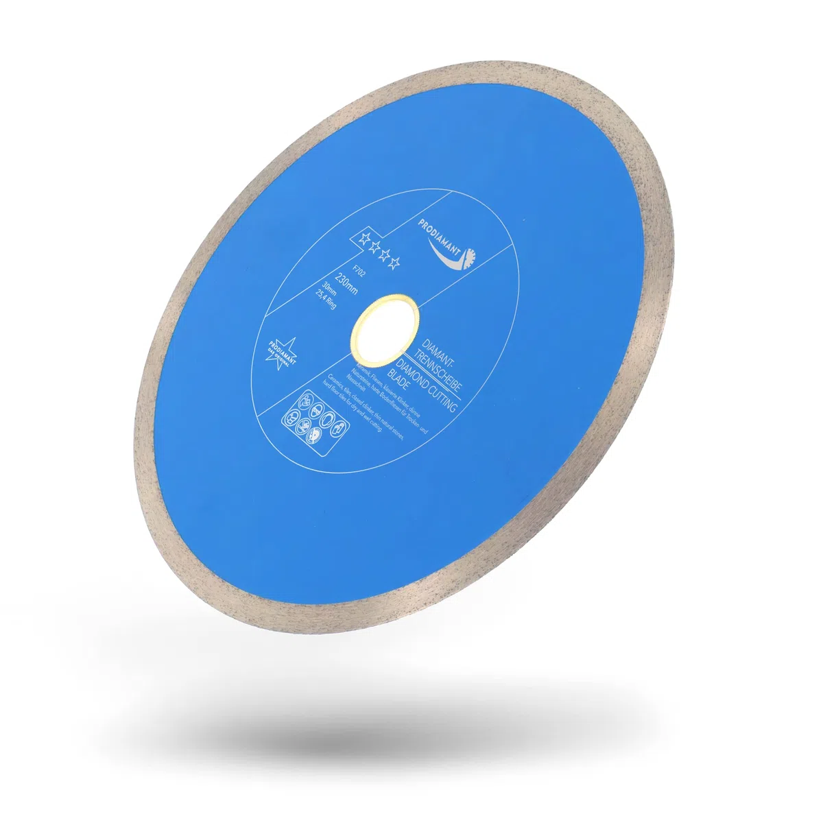 PRODIAMANT Disco da taglio diamantato Tile Professional 230 mm x 30/25,4 mm F702 ProRim no break out su piastrelle smaltate gres porcellanato ceramica e pietra naturale