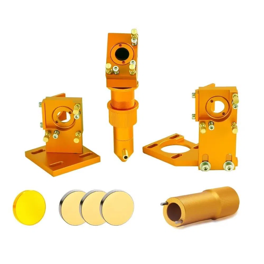 Set di teste laser con 3 specchi in silicio D20mm e 1 lente di messa a fuoco CVD ZeSn D20mm FL50.8mm per macchine per incisione e taglio laser(Set D D20F50.8)