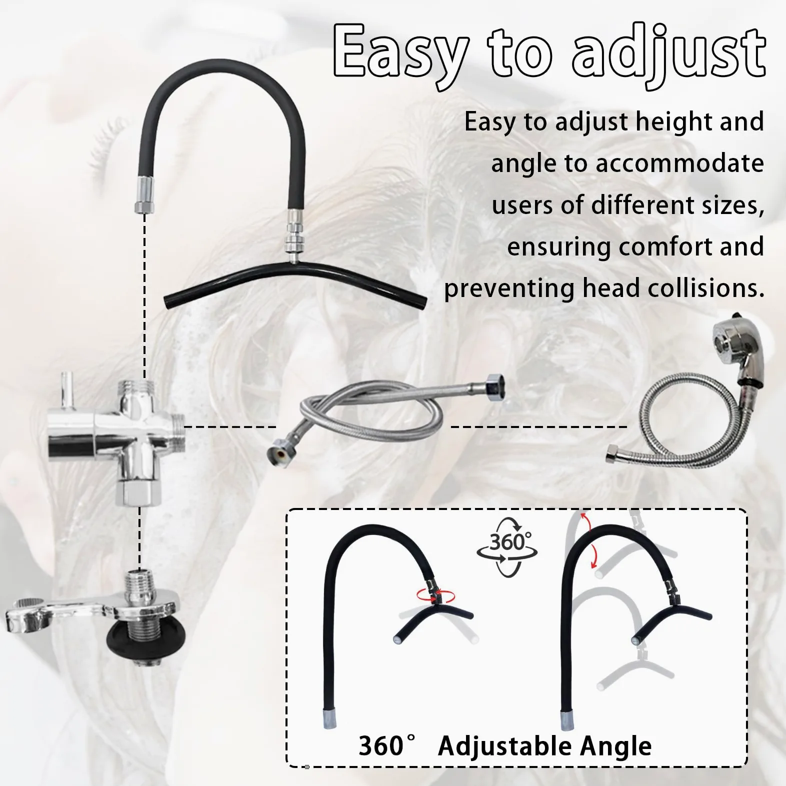 Sistema Di Doccia Per Terapia Termale Supporto Per La Circolazione Dell'Acqua Head Spa Per Lavaggio Dei Capelli Interfaccia Rotonda Lavaggio Dei Capelli Massaggio Alla Testa Terapia Termale