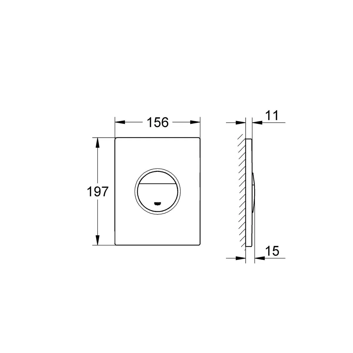 GROHE Nova Cosmopolitan Piastra di Azionamento WC per cassette di scarico a scomparsa, facile da installare, Doppio Scarico, Cromo 38765000