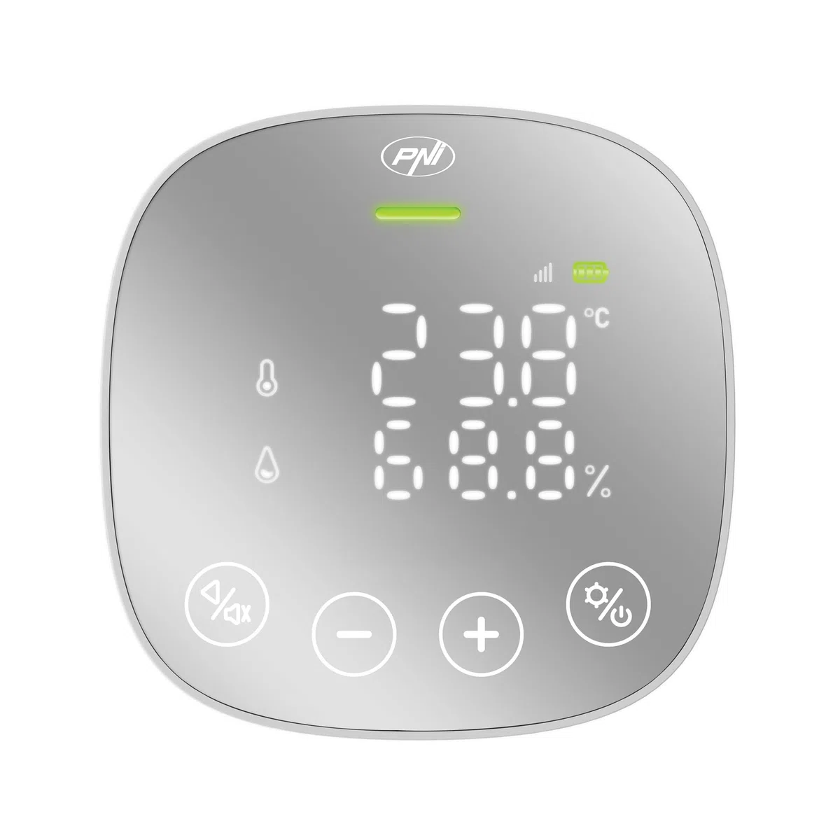 Sensore di qualità dell'aria e anidride carbonica (CO2) PNI SafeHouse HS291 con Wi-Fi, controllo app Tuya Smart, monitoraggio CO2, menu impostazioni, batteria di backup, allarme