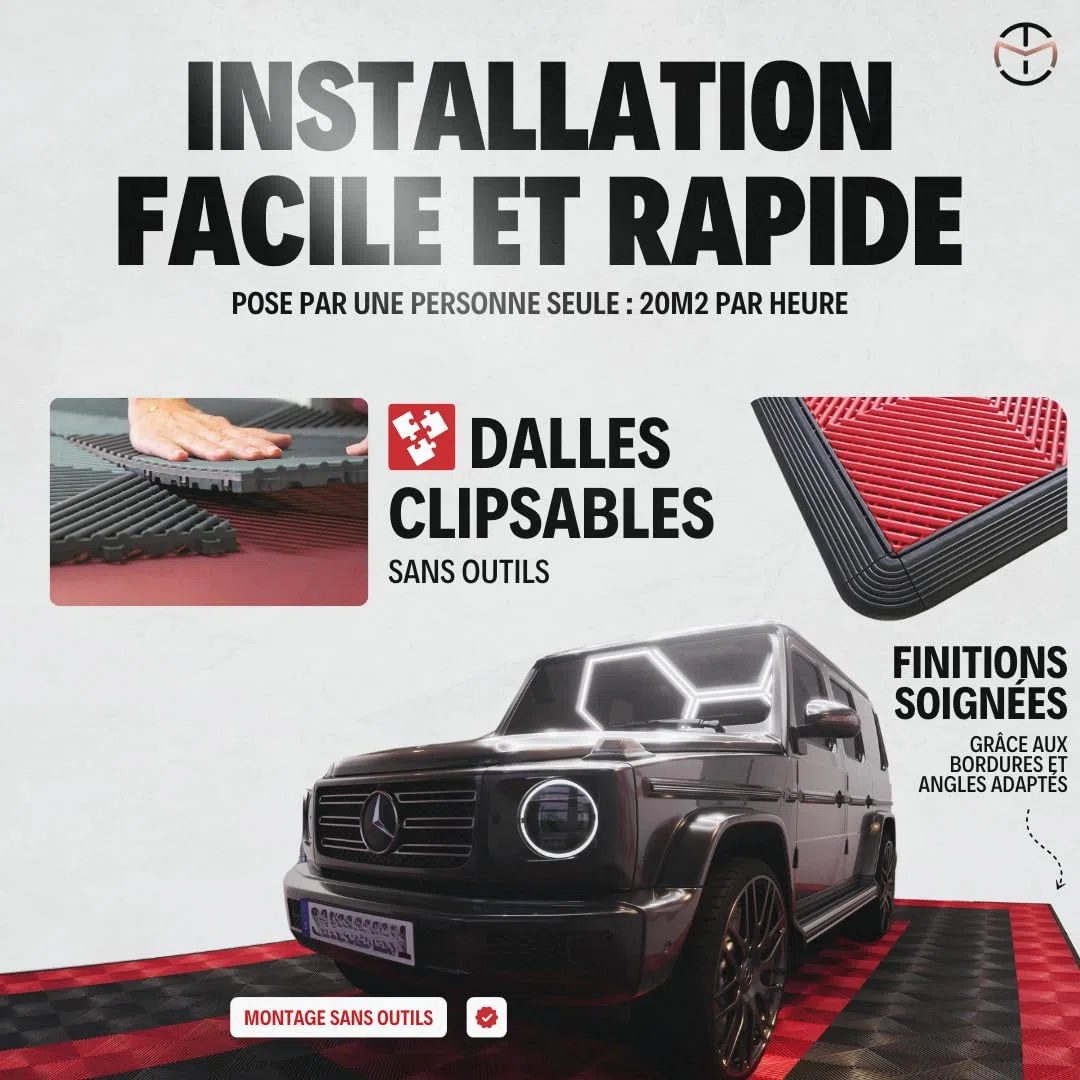 Set di 25 lastre per garage in PVC Clipsable 40 x 40 x 1,8 cm, bianco (4 m²), piastrelle traforate resistenti, antiscivolo e drenanti, rivestimenti per pavimenti esterni, terrazza spa