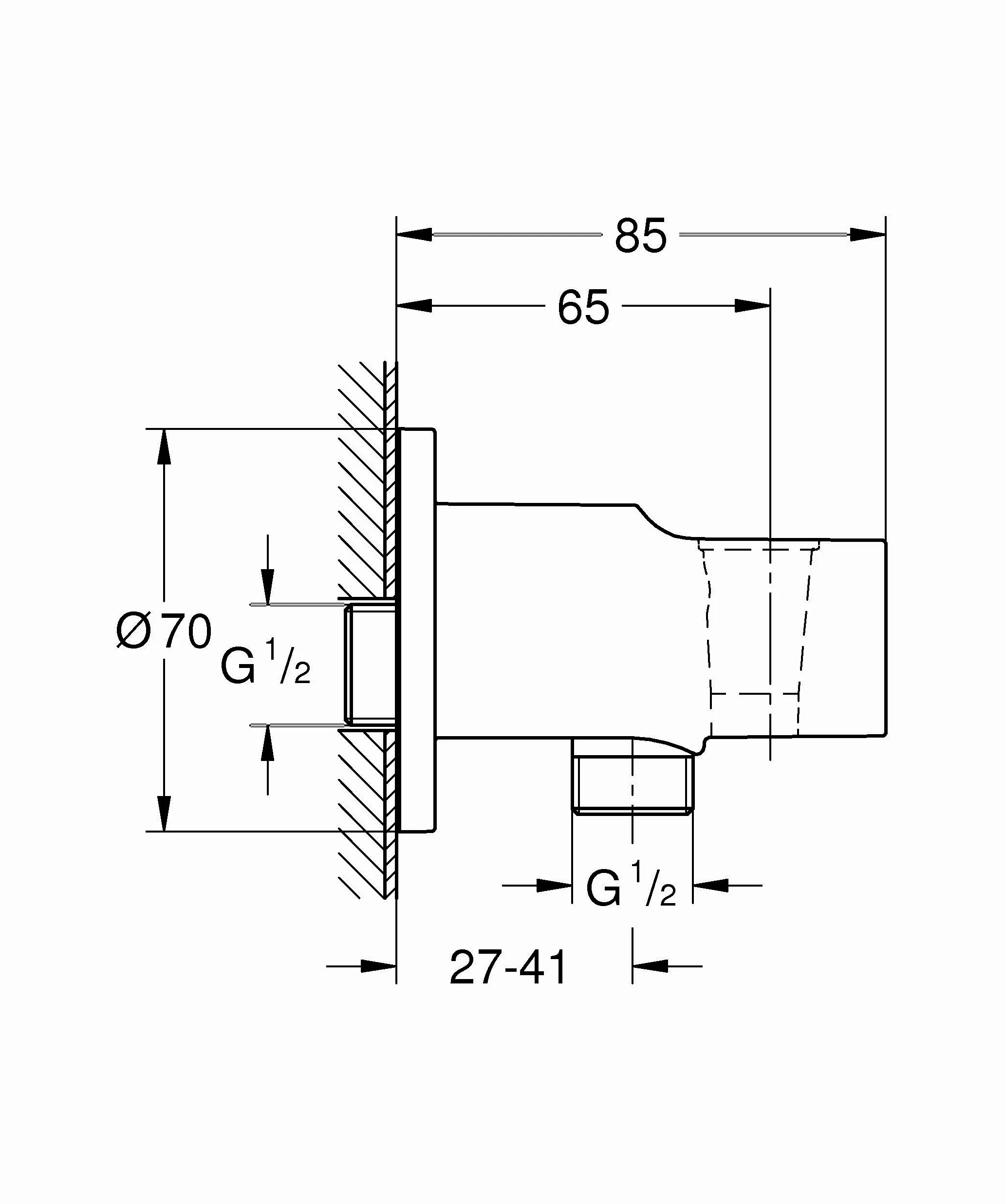 GROHE Vitalio Universal - Presa d'acqua a muro con supporto doccia, nero opaco 269622431