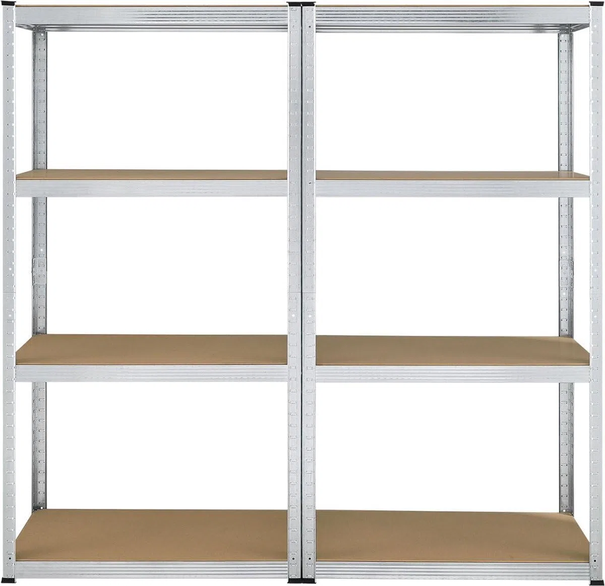 Juskys Set 2 scaffali Easy 160x80x40cm (AxLxP) | 640kg di portata | 8 ripiani | Scaffali in metallo per carichi pesanti Scaffali per cantine Scaffali a innesto Scaffali in metallo
