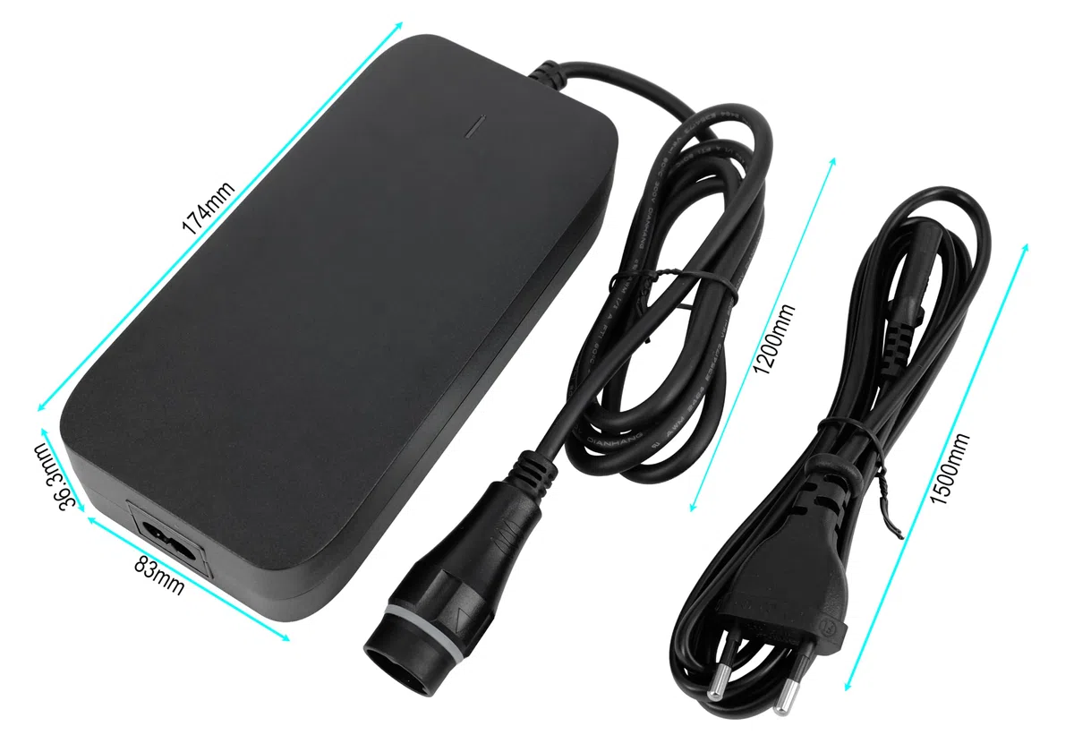 PowerSmart 42V Cavo di ricarica, 4A Alimentatore, Caricabatterie per Husqvarna/Raymon/Winora batterie Li-ion 36V