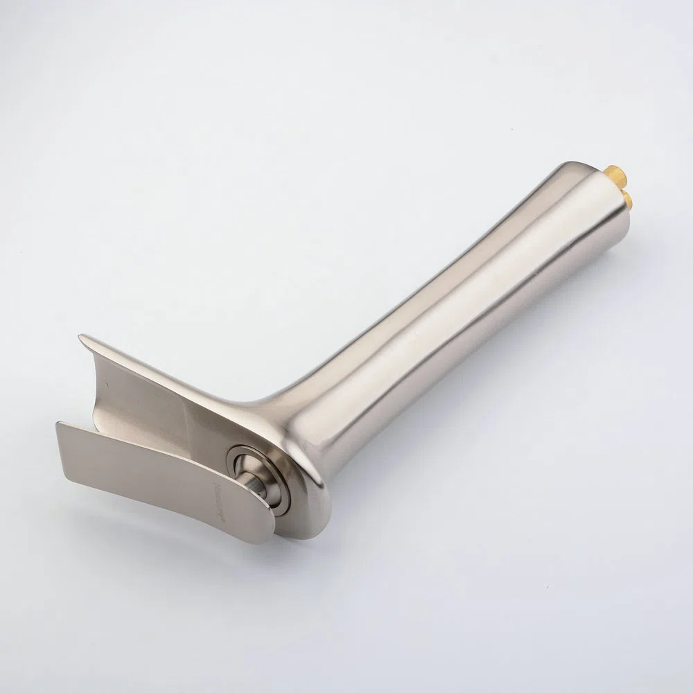 Beelee BL9009NH Miscelatore Rubinetto Bagno Cascata con Corpo alto, Monocomando Rubinetto per lavabo in ottone massiccio, Finitura Nichel Spazzolata