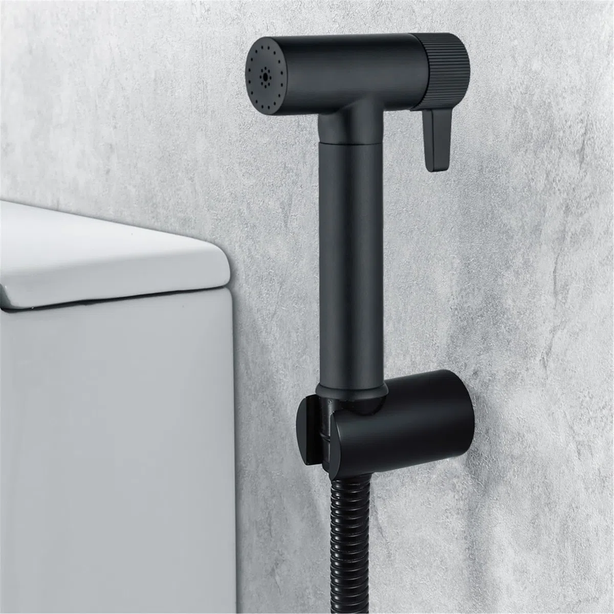 Doccetta per Bidet Nero Spruzzatore per Bidet Ottone Idroscopino per WC, con Spruzzatore a Doppia Funzione in Ottone, 1.2M Tubo Doccia, Staffa