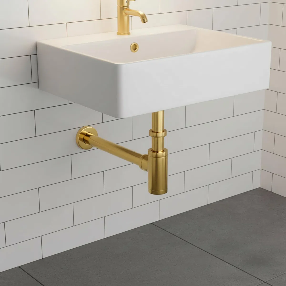 Lusso Bagno Cucina Sifone de Lavabo Lavello Tondo Oro Ottone Sanlingo