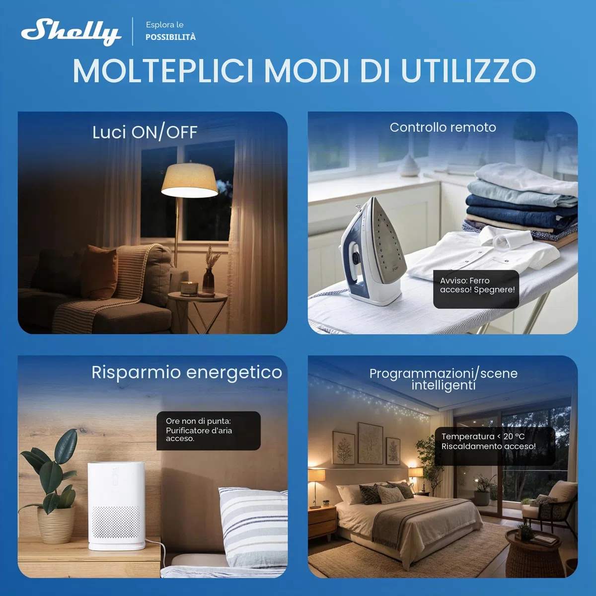 Shelly Power Strip 4 Gen4 Nero - Ciabatta Smart Matter & Wi-Fi, 4 Prese Intelligenti, Misurazione Potenza, 16A Totali 3500W, Timer, Riscaldamento, Zigbee, Google, Alexa, Apple, Nessun Hub Richiesto