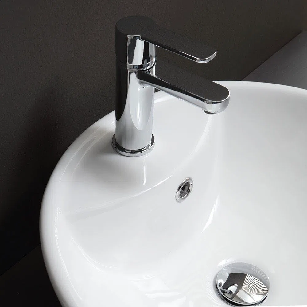 Kiamami Valentina - Lavabo Bianco Da Appoggio, Forma Tonda