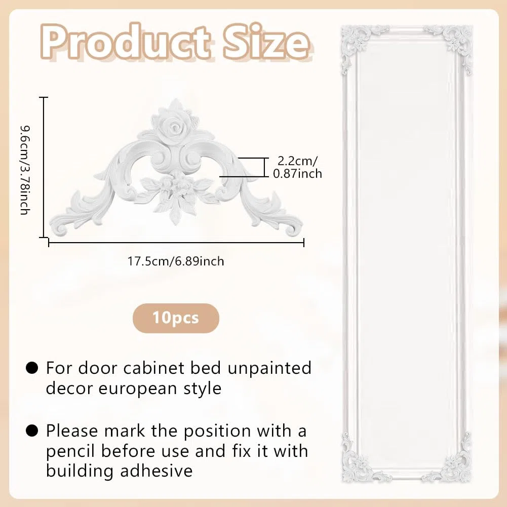 OLYCRAFT 10pz Modanatura Angolare per Pareti Angoli Murales Modanature per Soffitti Kit di Pannelli In Stile Francese Medaglioni Angolari In PU per Caminetti per Quadri Decorazioni per Scale Fai Da Te