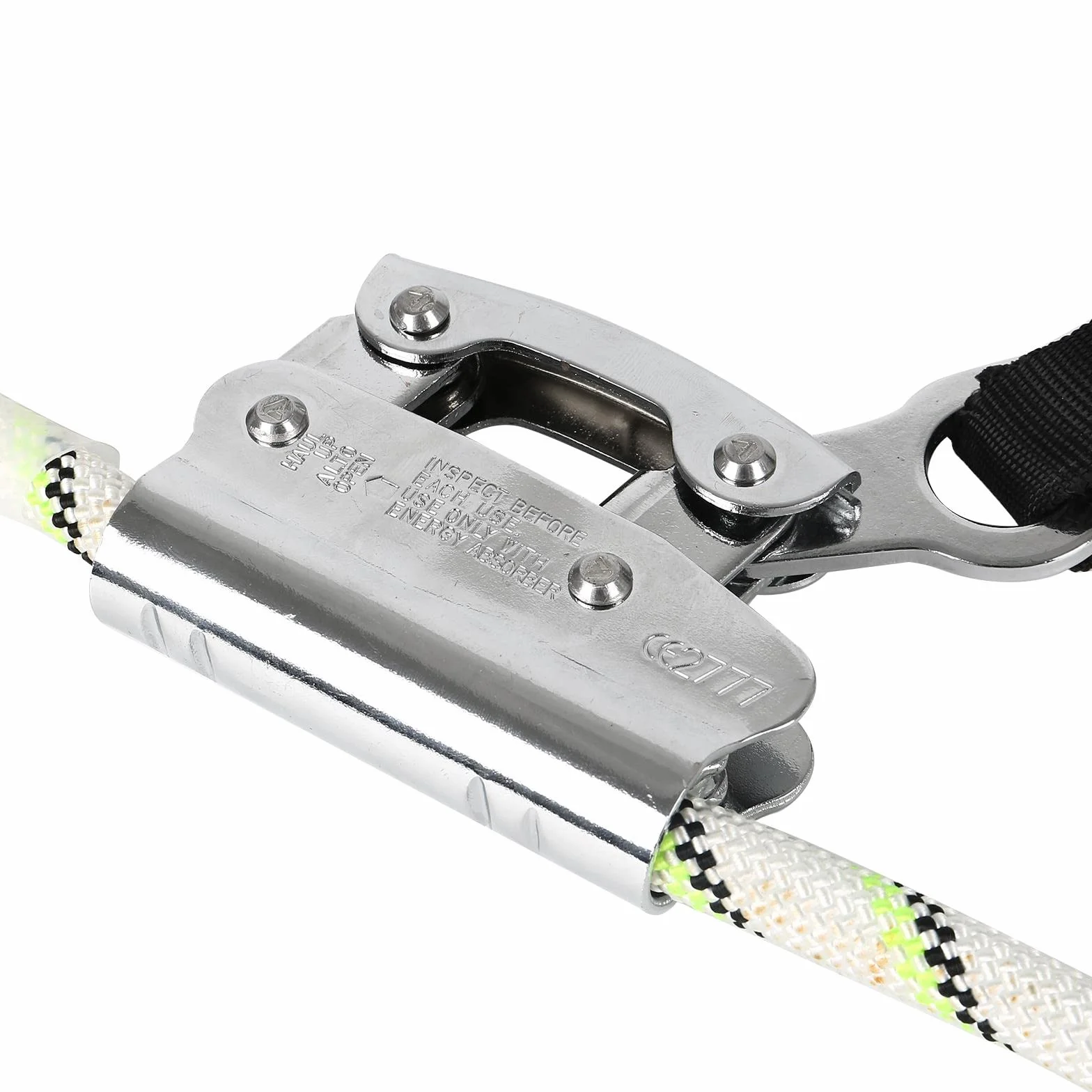MENAYODA Safety Rinvio Automatico su 12mm Cavo di Nucleo e Mantello 10m con Ammortizzatore a Goccia, EPI, Dispositivo di Protezione per Sicurezza in Altezza