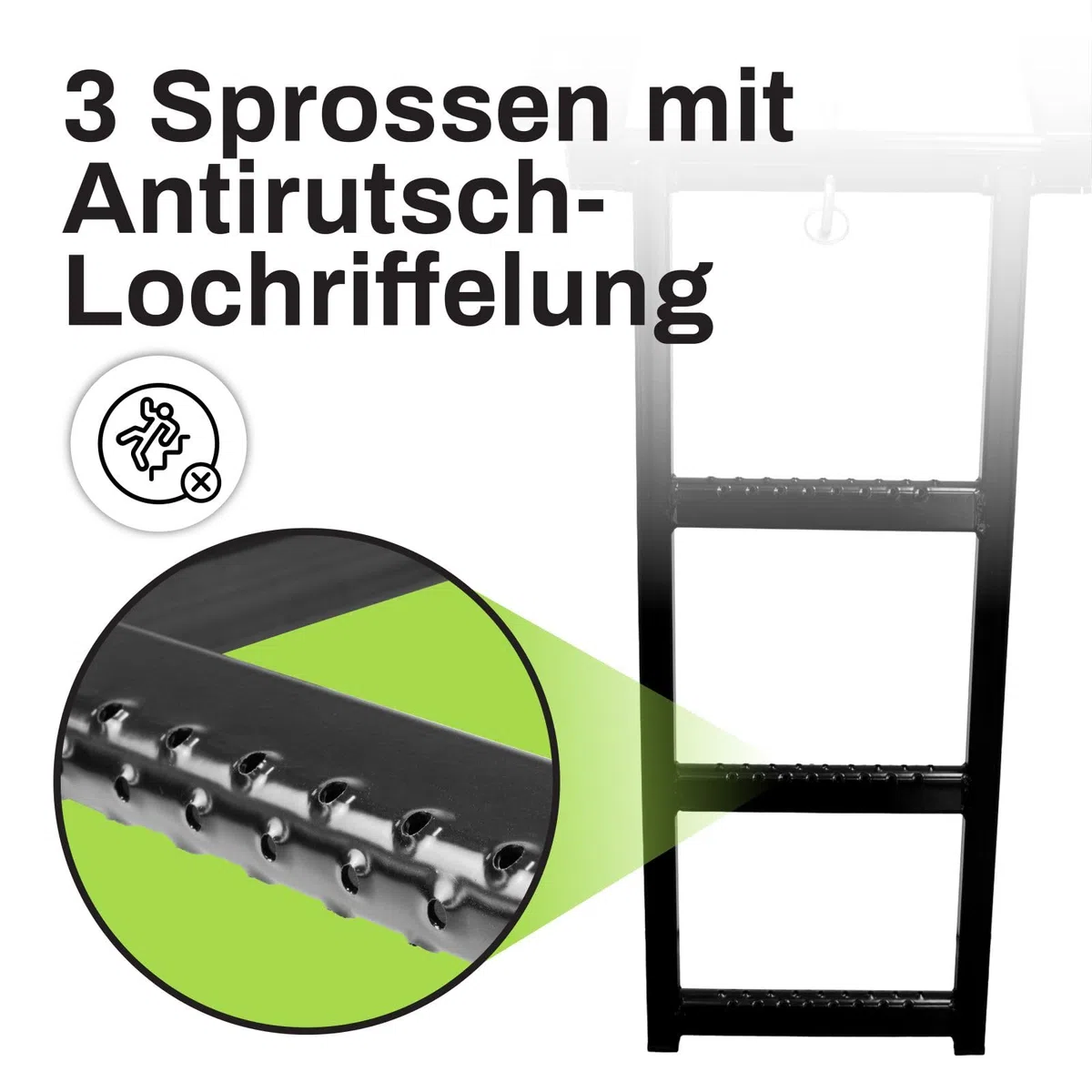 Scala di sollevamento per camion, allungabile, a 3 livelli, colore nero