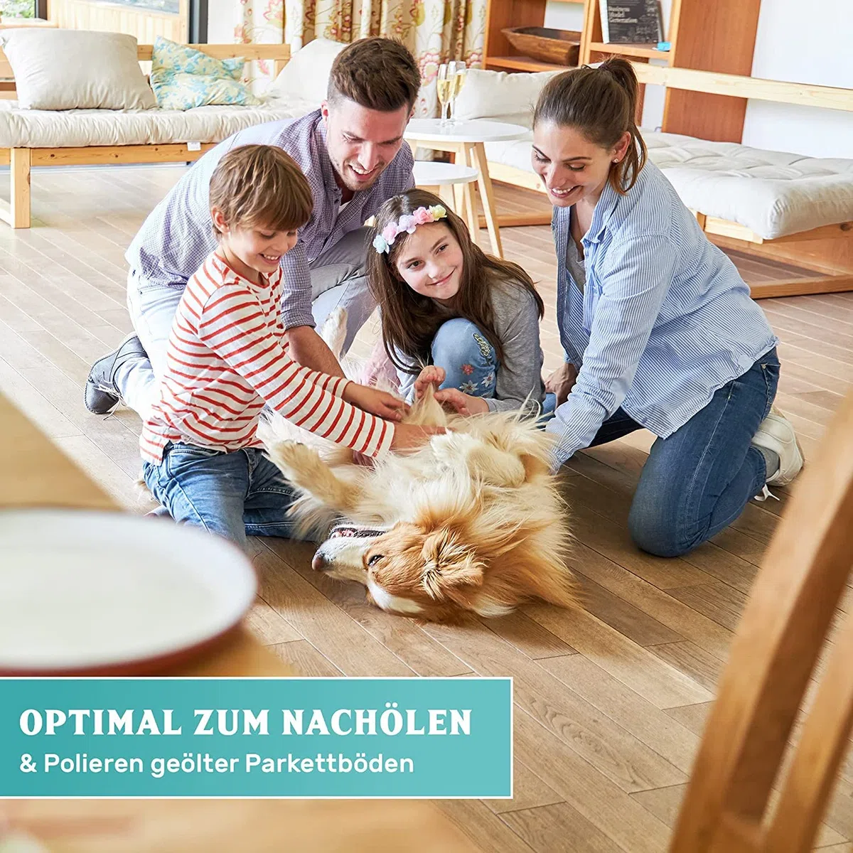 Kährs Satin Olio 1lt con mano Pad titolare Pro – Set Parquet nachoelen incluso 4 x Pecora Wollpad -