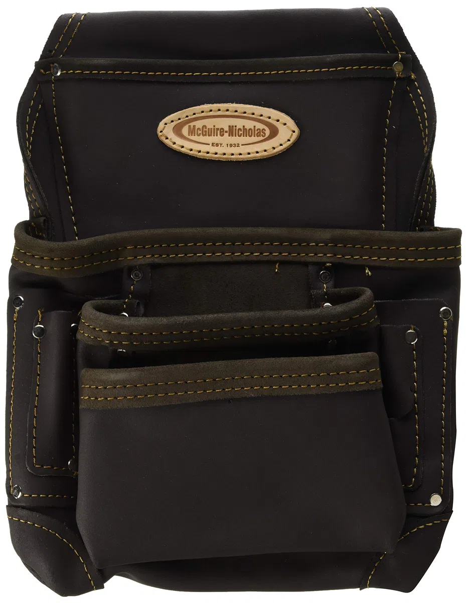 McGuire-Nicholas 870-CC 10 Tasche per Unghie e Attrezzi in Pelle conciata all'olio, Marrone Chiaro